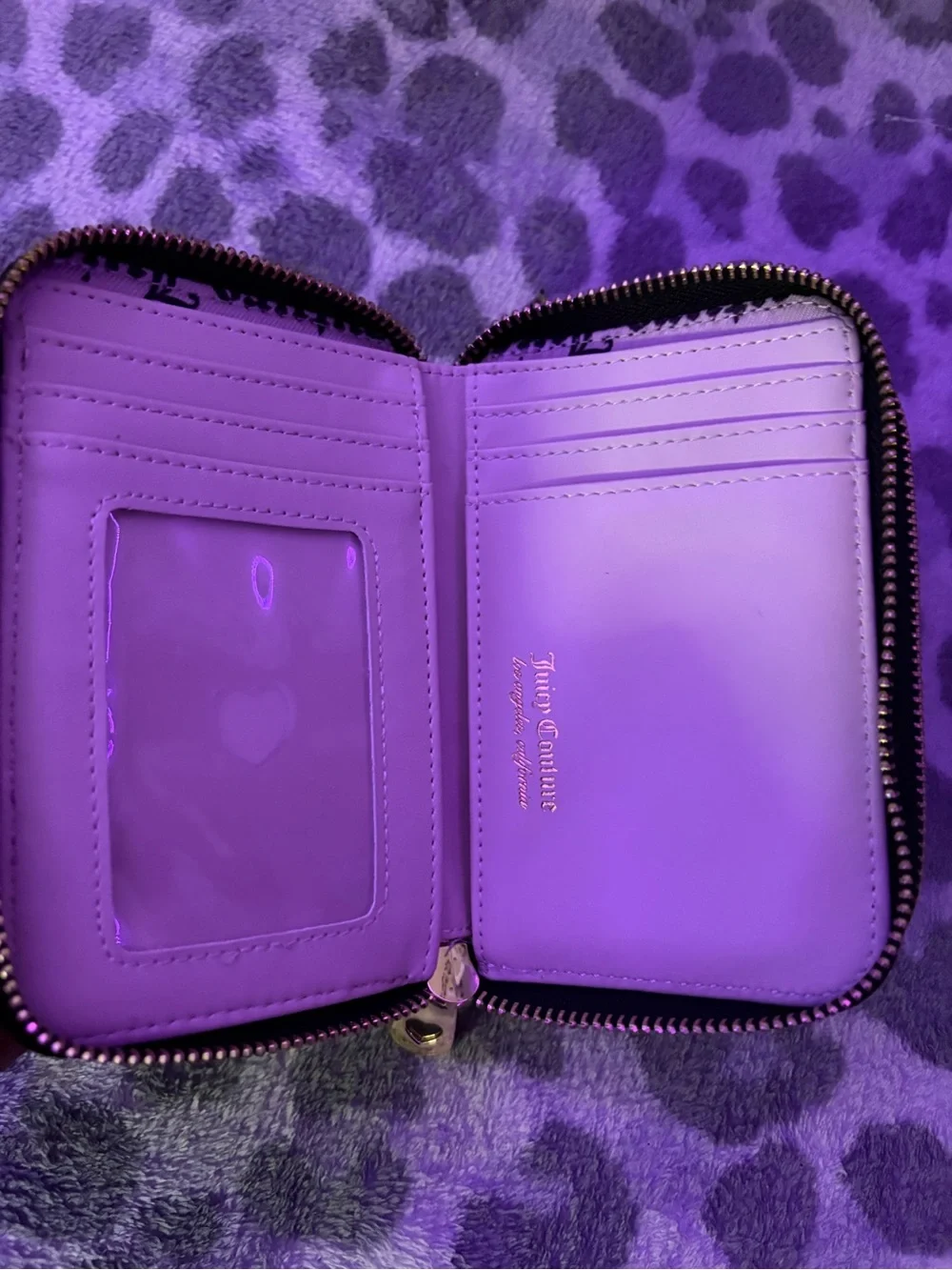 Juicy Couture Black and Gold Logo Zip Wallet